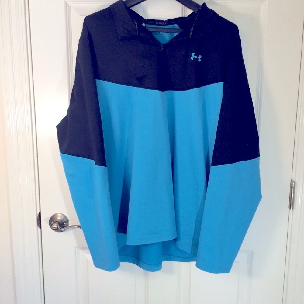 COPY - COPY - Men’s Under Armour Golf Quarter Zip black and blue size XXL EUC